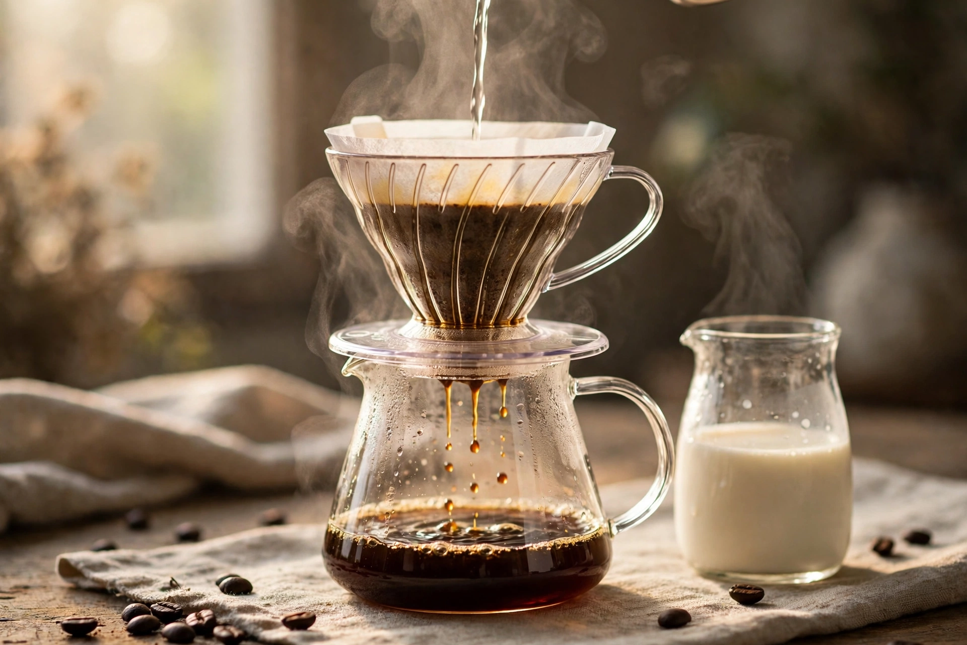 Pour-over coffee brewing